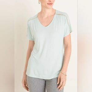 Chicos Zenergy Lurex Embellished Tee Size 2